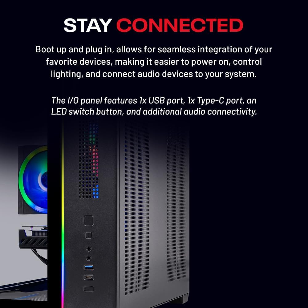 Skytech Gaming Crystal Gaming PC, AMD Ryzen 5 8400F 4.2GHz, AMD RX 9060 8GB VRAM, 1TB NVMe SSD, 16GB DDR5 RAM 5200, 650W Gold PSU, WI-FI 5, Windows 11, Desktop