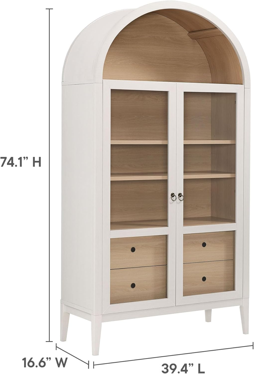 Modway Nolan Arched Storage Display Cabinet - Modern Accent Cabinet for Living Room, Dining Room