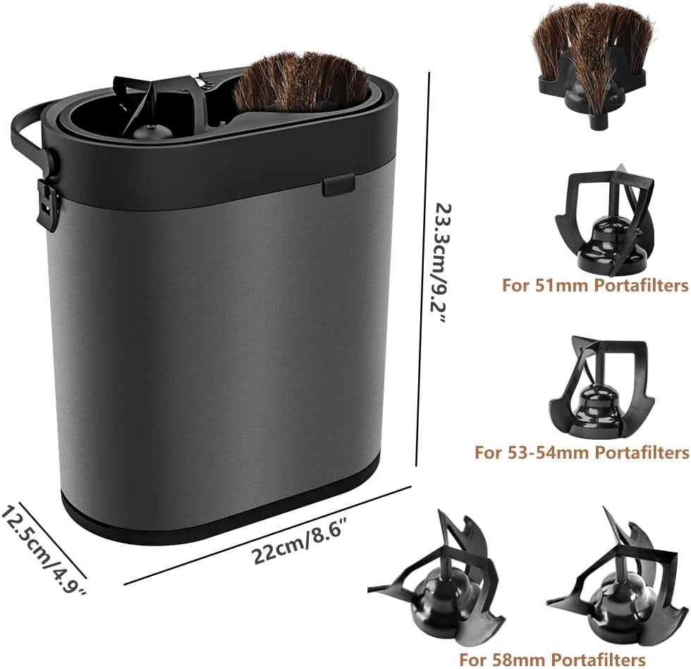 CAFEMASY Automatic Portafilter Cleaner Machine Electric Espresso Coffee Knock Box for Cleaning Espresso Coffee Puck Espresso Accessories Tools for Home or Commercial Coffee Bar