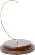 Plymor Wire Ornament Hanger Display with 3.75' Round Walnut Wood Base, 5.5' H (12 Pack)