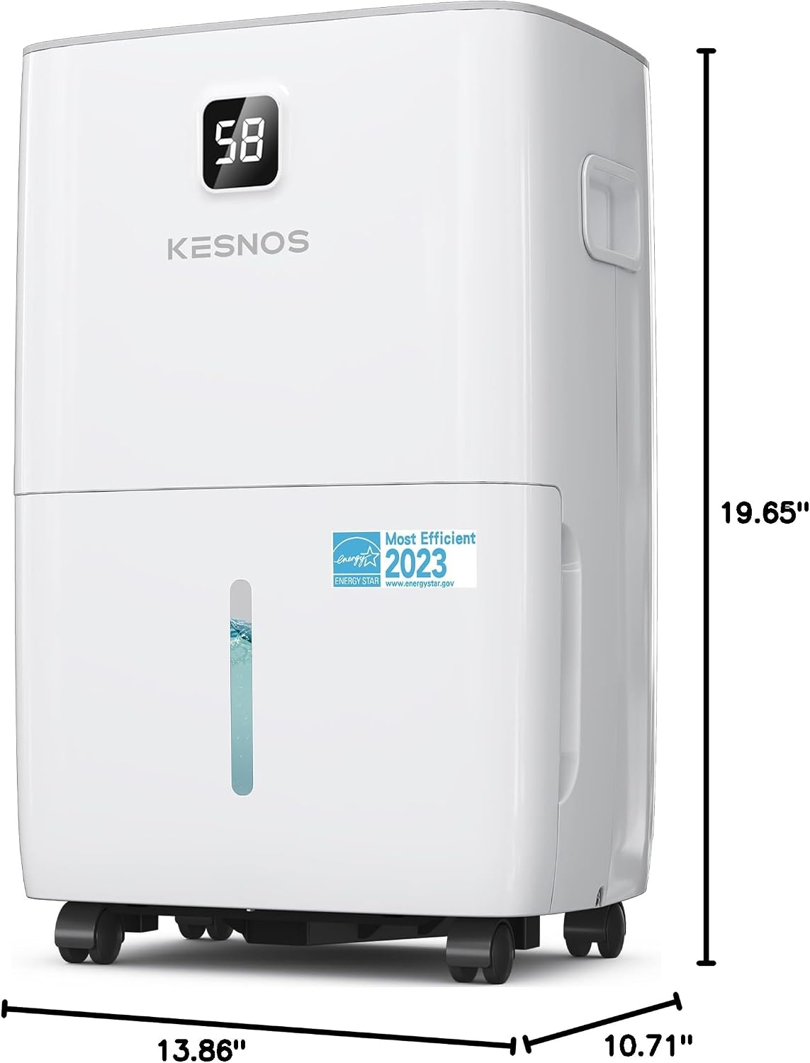 Kesnos 7,000 Sq. Ft. 120 Pints Energy Star Dehumidifier for Basement & Home with Drain Hose, 1.06 Gal Water Tank and Front LED Display, Featuring Auto Defrost, Timer Function