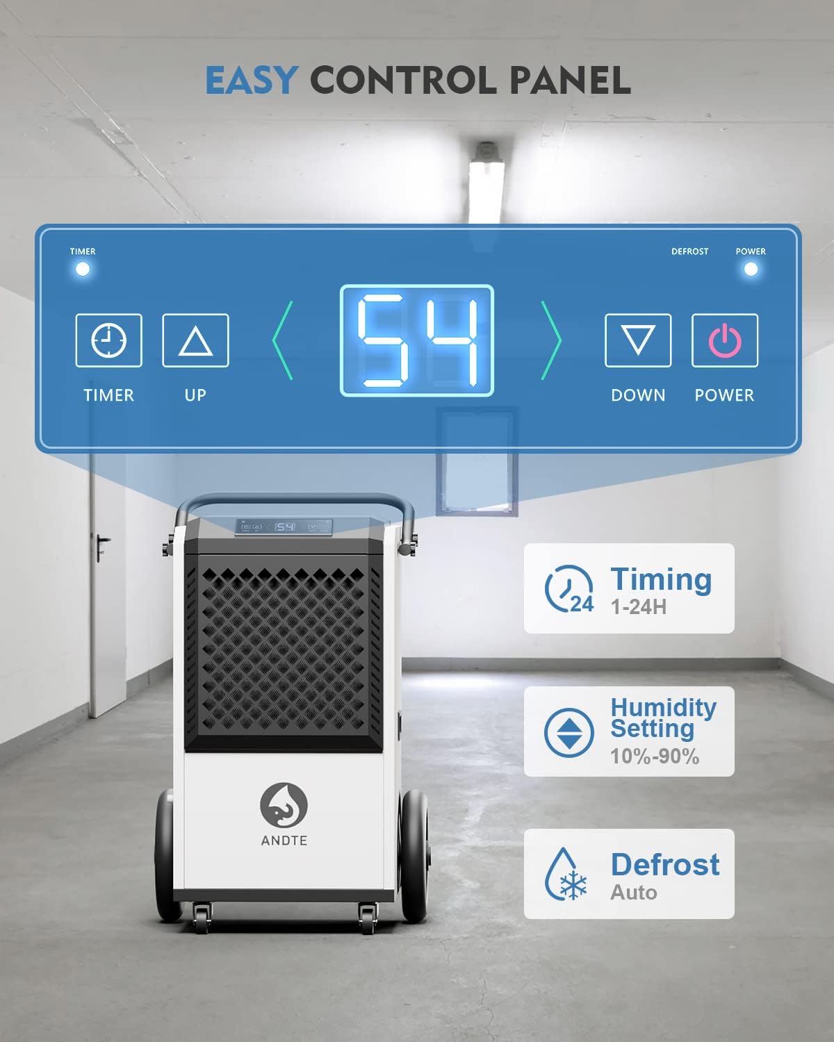 250 Pint Commercial Dehumidifier for Industrial Basement Heavy Duty Commercial-grade Portable Dehumidifiers 8000sqft for Large Spaces,Warehouse Grow Room, Water Damage Restoration