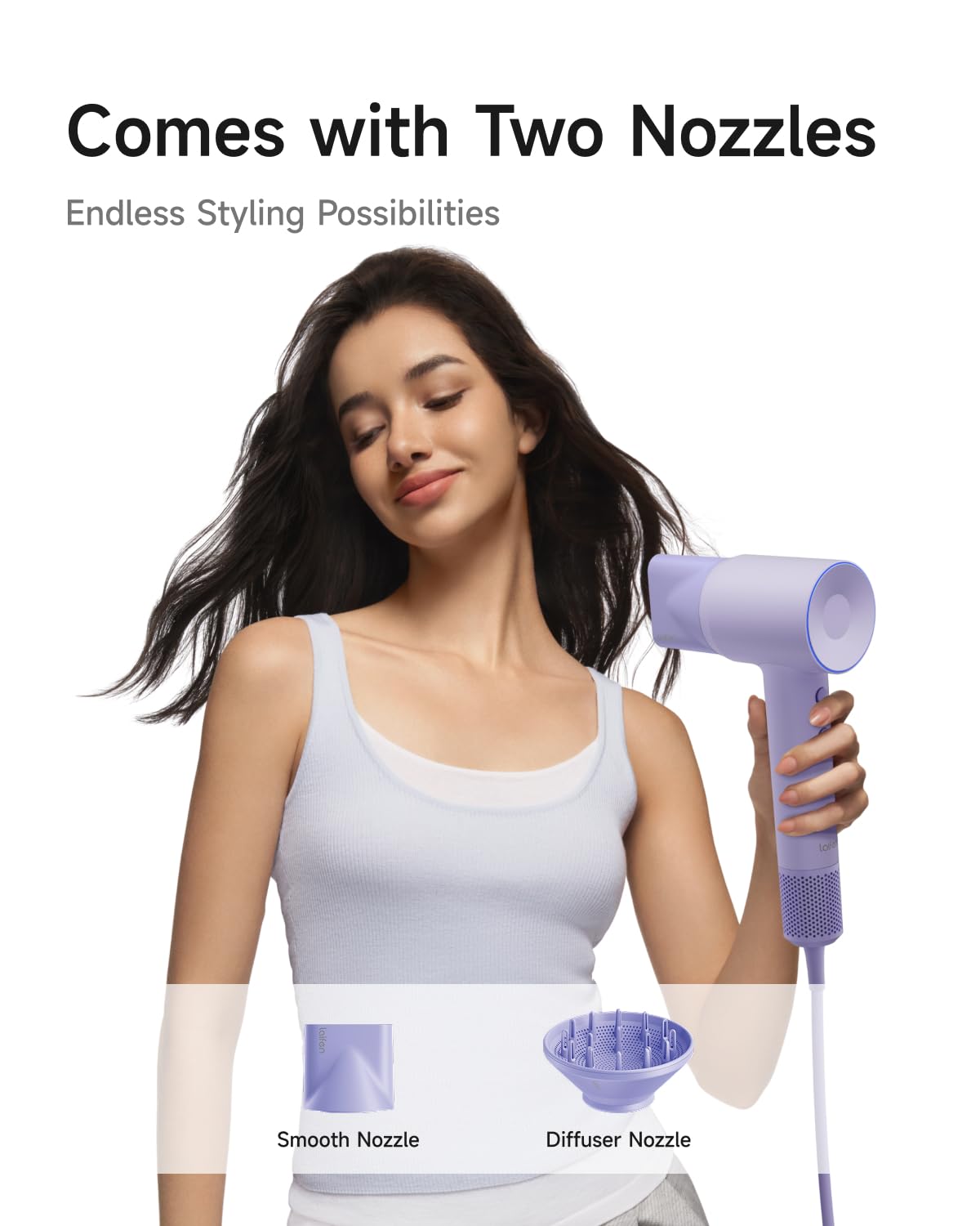 Laifen Hair Dryer SE 2, 200 Million Negative Ionic Blow Dryer with Child Mode and 108,000 RPM Brushless Motor, Fast Drying High-Speed Low Noise Hairdryer with Magnetic Attachments, HD130