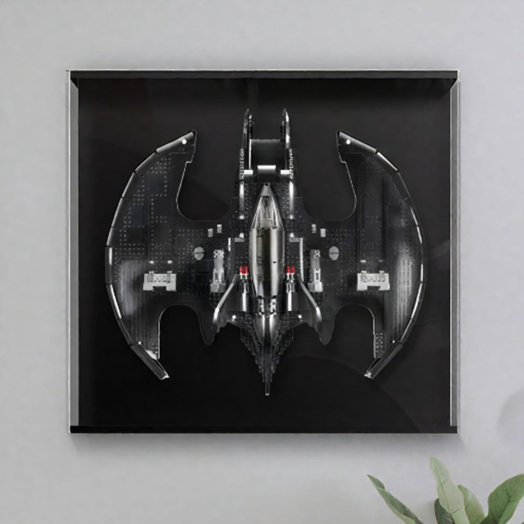 Acrylic Display Case for Lego 76161 Batwing Fighter Jet, Dustproof Box, Storage Box, Transparent Box, Display Box Compatible with 76161 (Box Only) (Black)