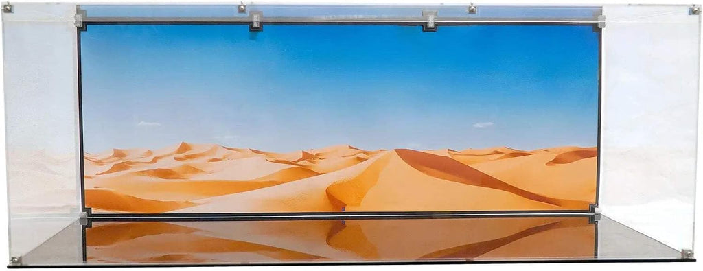 Display Case Compatible with Lego 75397 - Jabba's Sail Barge - Acrylic Dustproof Showcase with Pre-Printed Background - Set Not Included