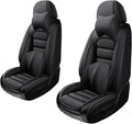 2 Seat Covers for Volvo XC90 2006-2024 Leather Car Seat Covers Waterproof Soft Car Seat Protectors Comfort Premium Automotive Seat Covers with Airbag（Luxury,Classic Black）