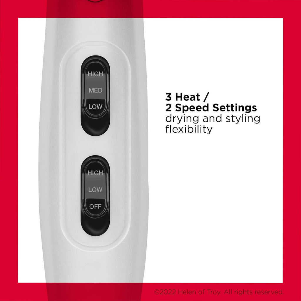 REVLON Volume Booster,Hair Dryer with Curl Enhancing Diffuser | Increase Volume,Decrease Frizz and Damage,Fast Drying,1875 Watts (White),(Pack of 6)