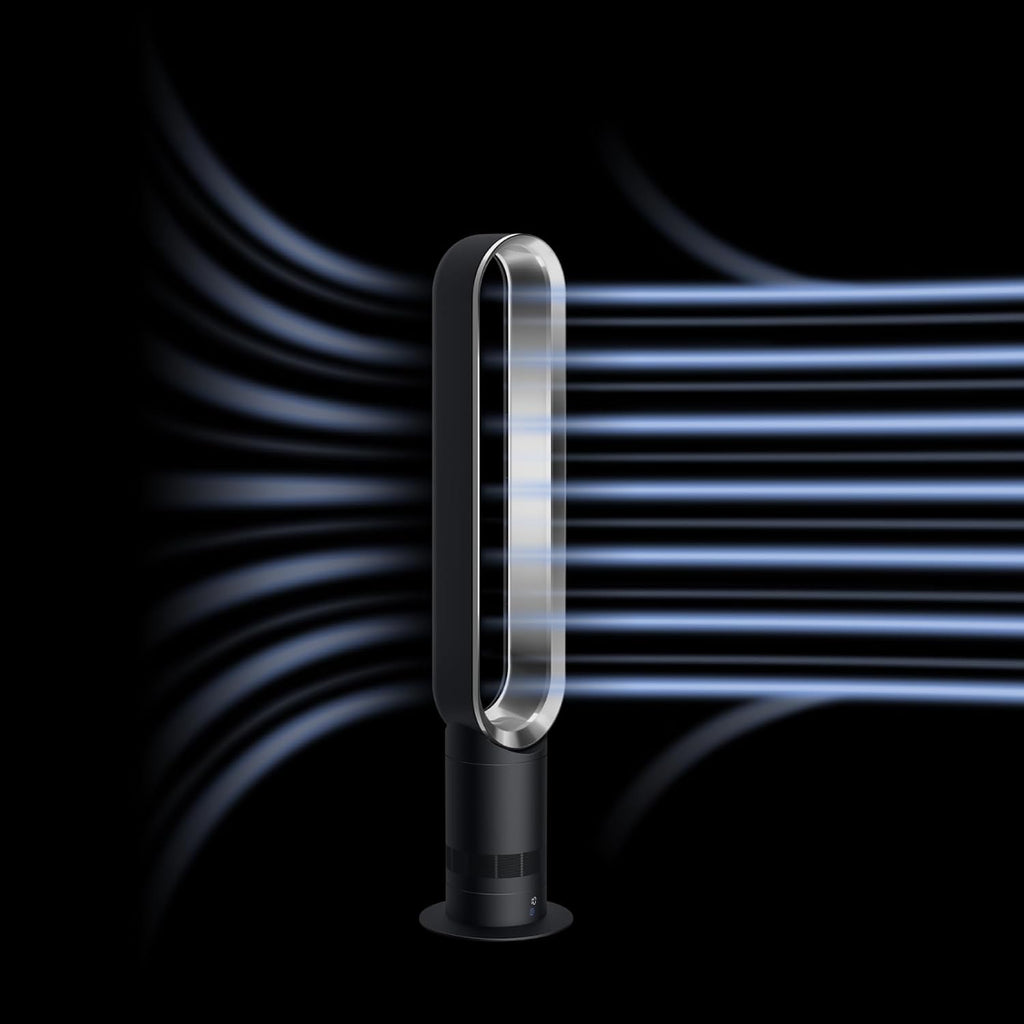 Dyson Cool AM07 Air Multiplier Bladeless Tower Fan, 70° oscillation, 10 levels (Iron/Blue)
