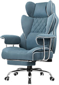 GTPLAYER Gaming Chair,Office Chair with Pocket Spring Lumbar Support, Ergonomic Comfortable Wide Office Desk Computer Chair with Outward Fixed Soft Armrests and Footrest (Fabric, Blue)