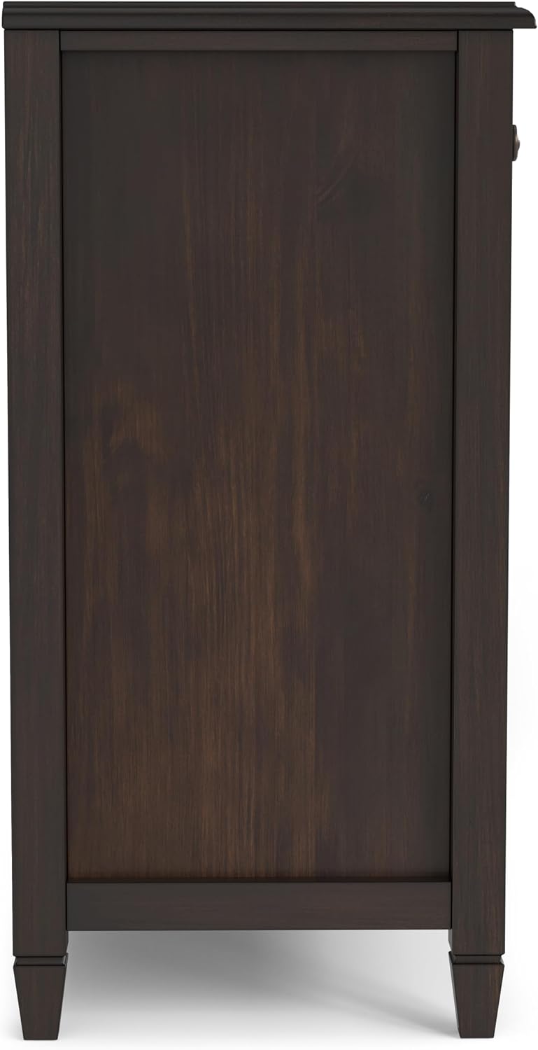SIMPLIHOME Connaught Buffet - 67 inch Wide Solid Wood 4 Door Sideboard Cabinet in Dark Chestnut Brown, Traditional Dining Room Storage for Kitchen or Living Room with 2 Drawers and Adjustable Shelves