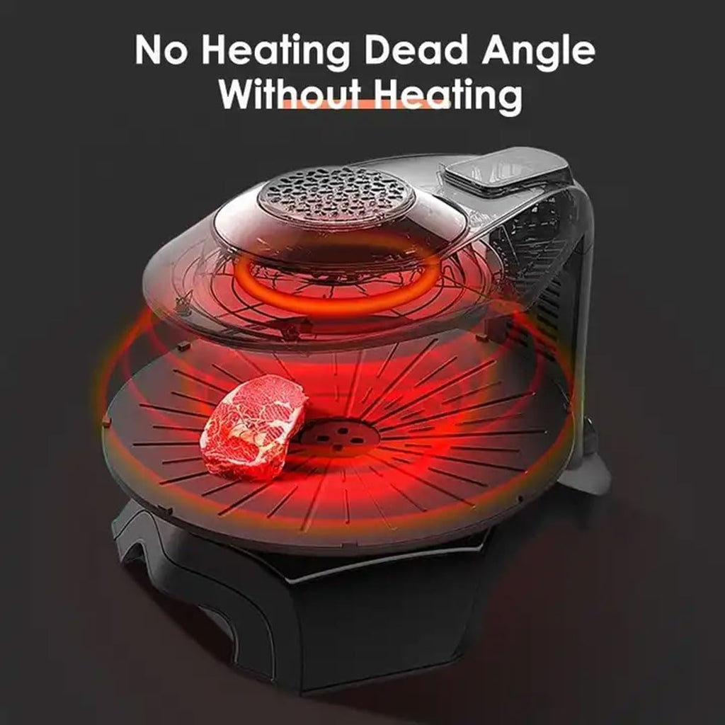 2024 New Electric Smokeless Grill Indoor, 1400W Infrared Korean Electric Griddle, 360° Auto-Rotate, Temperature Control, Timing Function, Removable Grill Pan for Home, Party, Camping