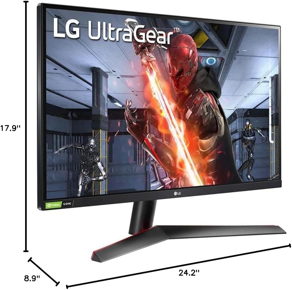 LG 27GN800-B Ultragear 27 inch QHD (2560x1440) IPS 144Hz 1ms Gaming Monitor AMD FreeSync Premium G-Sync Compatible HDR10 HDMI DisplayPort Black
