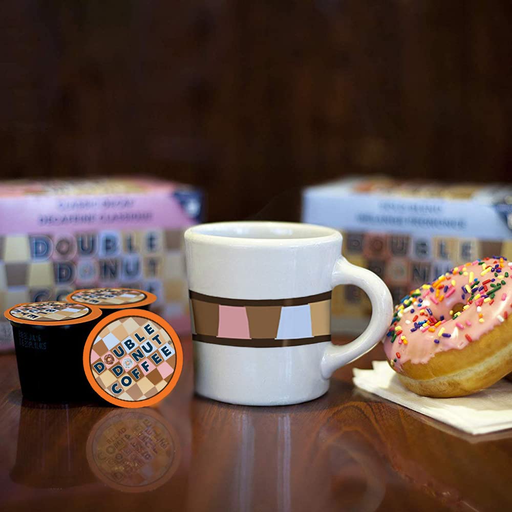 Double Donut Coffee Decaf Coffee Pods, Medium Roast Pumpkin Spice Flavored, Single Server coffee for Keurig K-Cup Machines, 200 Count