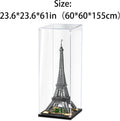 Applicable to Lego 10307 Paris Eiffel Tower 3MM Acrylic Display Box(23.6 * 23.6 * 61in), Display Cases for Collectibles, Sturdy Protection for Your Collectible,White Base