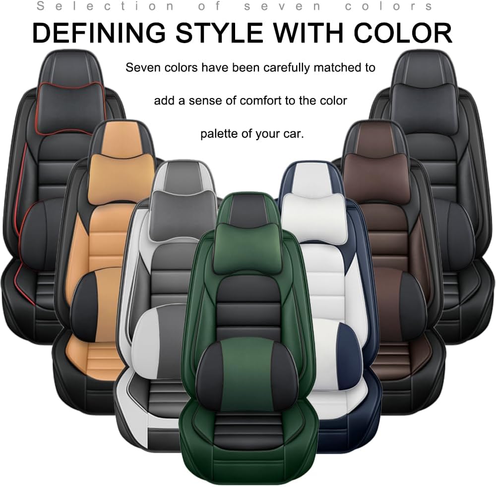 2 Seat Covers for Infiniti G35 2003-2010 Leather Car Seat Covers Waterproof Soft Car Seat Protectors Comfort Premium Automotive Seat Covers with Airbag（Luxury,Black+Orange）