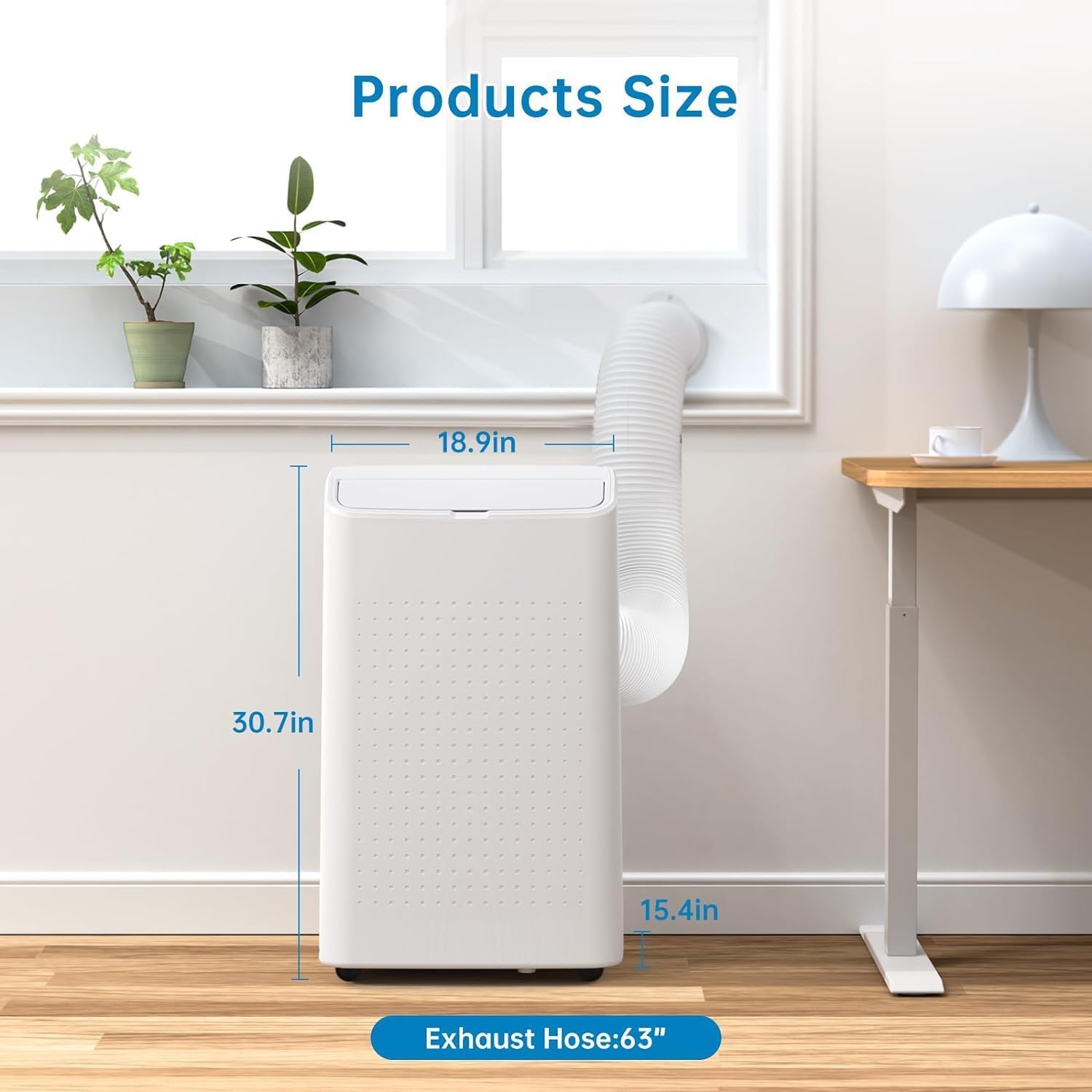 Portable Air Conditioners, 15,000 BTU Portable AC Unit up to 800 sq.ft with Fan & Dehumidifier, Remote Control, 24H, Window Kits Included Drainage-free Cooling for Bedroom, Office, Apartments