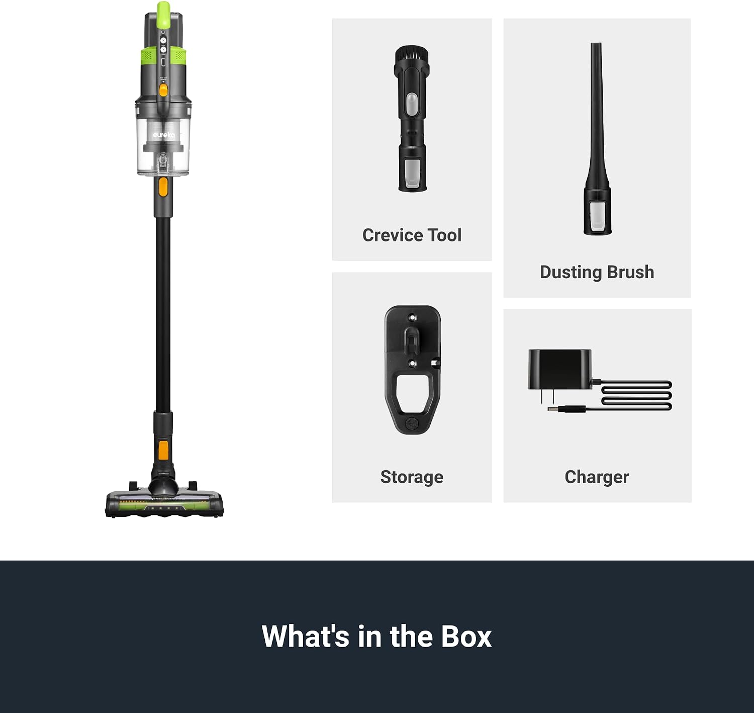 Eureka RapidClean Pro Cordless Vacuum Cleaner for Hard Floors, Lightweight Stick Vacuum LED Headlights, Convenient Stick and Handheld Vac, Green, NEC285GR