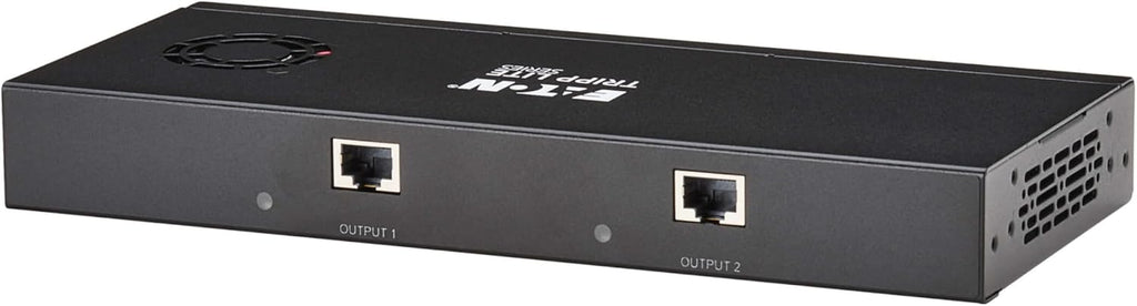 Tripp Lite Series 2-Port DisplayPort to HDMI Splitter + Extender Over Ethernet Cat6, Up to 8K@60Hz Video, 1 in 2 Out, DP 1.4, MST Hub, TAA Compliant, Plug-and-Play, 1-Year Warranty (B156E-002-H8K-K)