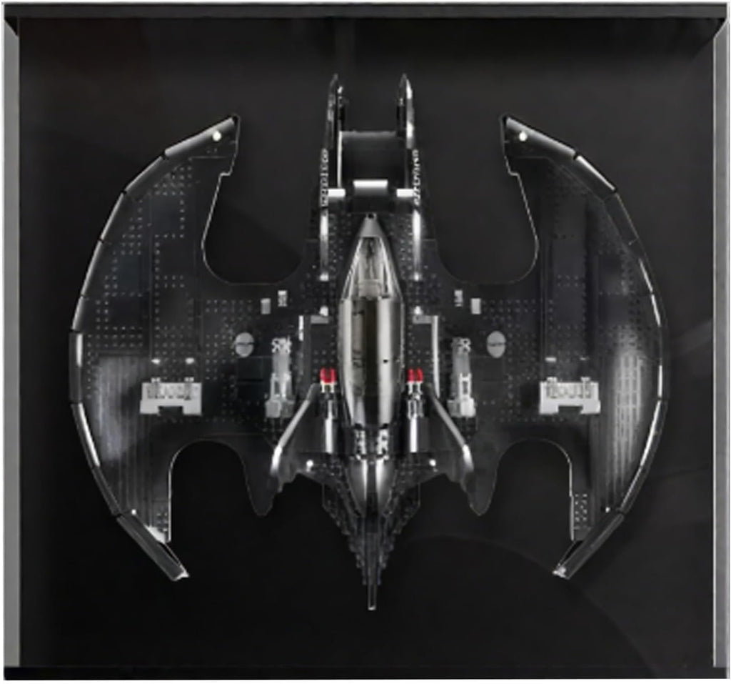 Acrylic Display Case for Lego 76161 Batwing Fighter Jet, Dustproof Box, Storage Box, Transparent Box, Display Box Compatible with 76161 (Box Only) (Black)