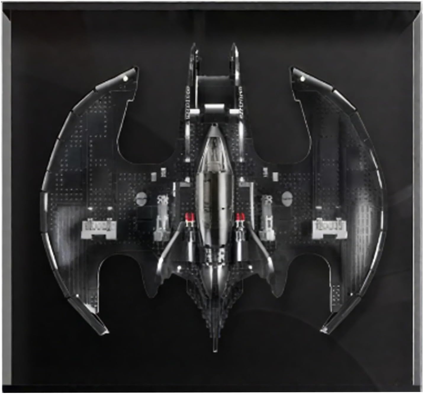 Acrylic Display Case for Lego 76161 Batwing Fighter Jet, Dustproof Box, Storage Box, Transparent Box, Display Box Compatible with 76161 (Box Only) (Black)