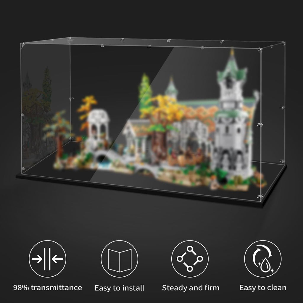 Display Case for Lego 10316 The Lord of The Rings: Rivendell, 31.49x15.74x16.53inches (80x40x42cm), Protect Your Collectibles from Dust with a Clear Showcase