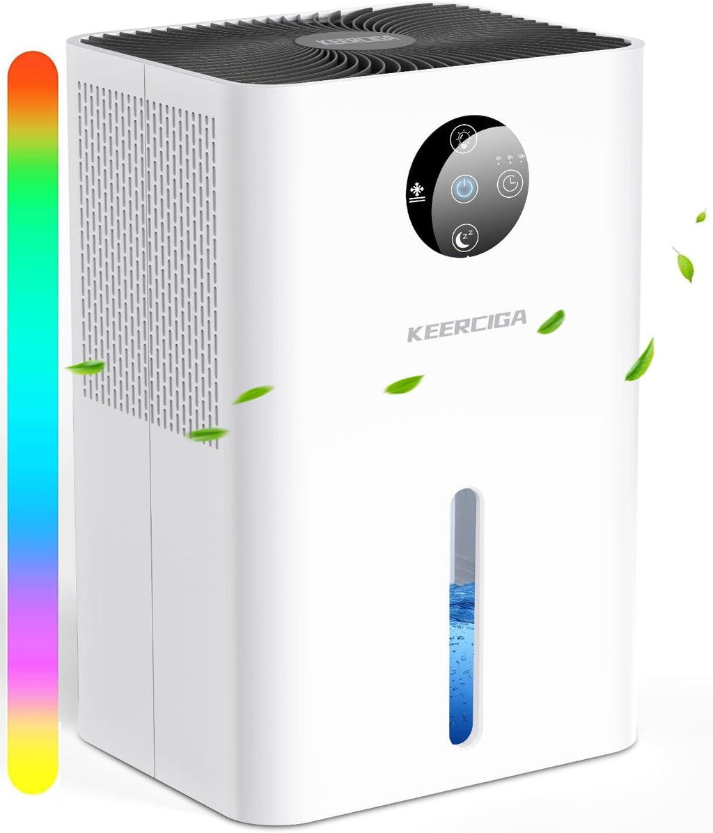 Dehumidifiers for Basement, 63OZ Dehumidifiers for Room with Auto Shut Off, Sleep Mode, Auto Defrosting, Efficient Quiet Portable Small Dehumidifier for Bathroom, Bedroom, Basement, RV