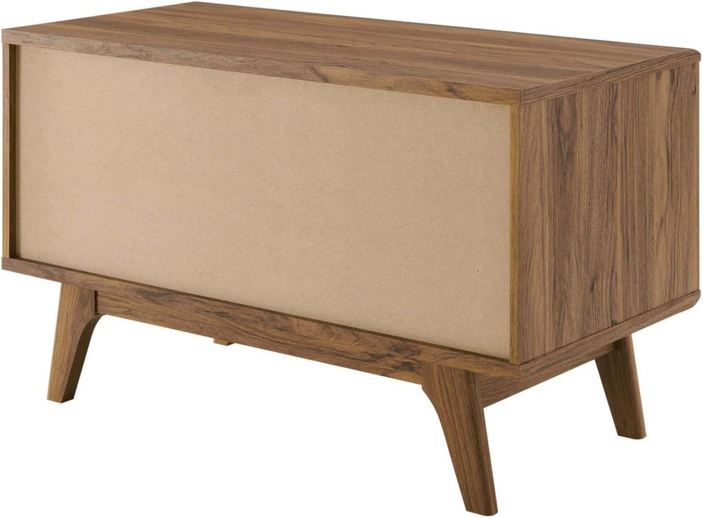 Modway Render Mid-Century Modern 37' Vinyl Record Display Stand in Walnut