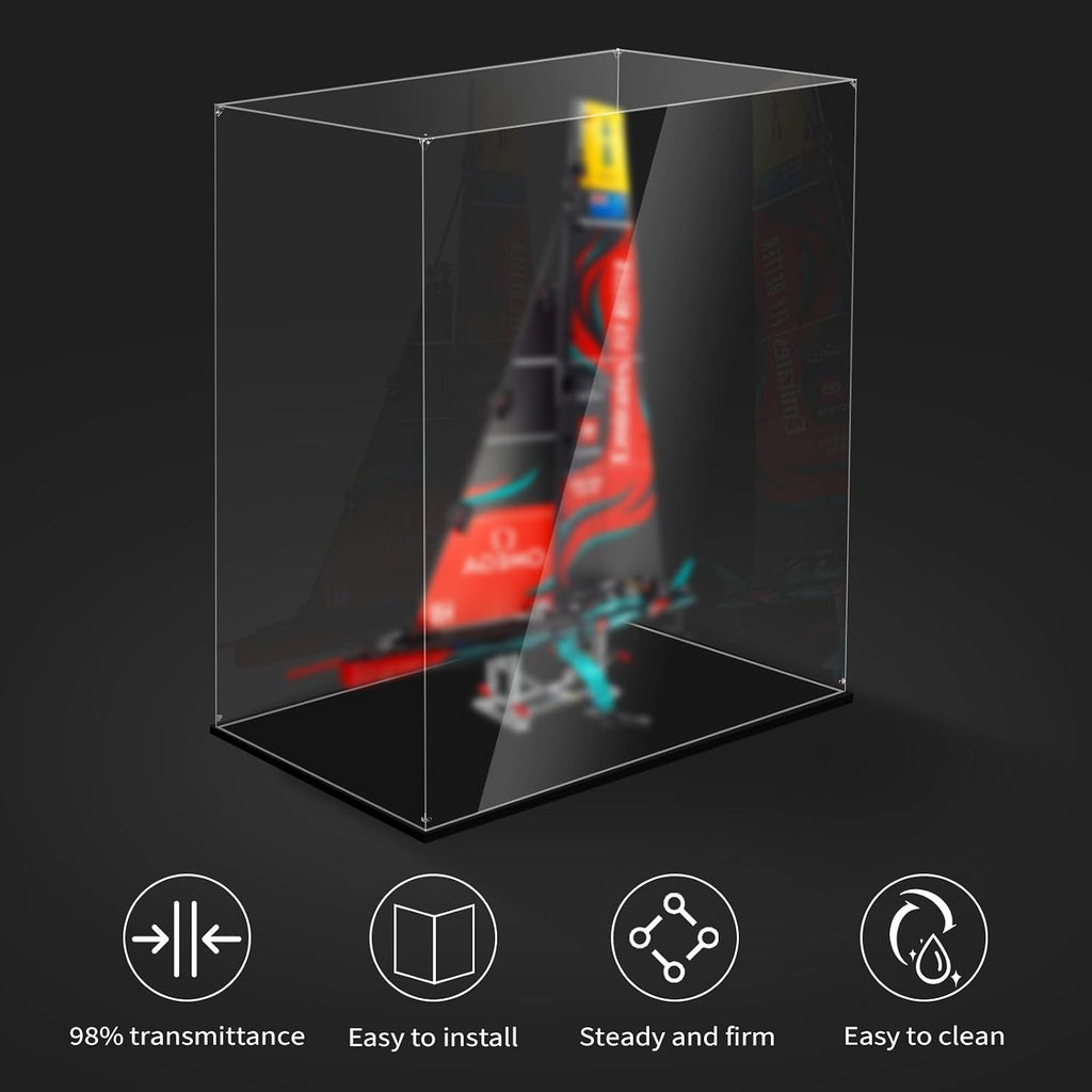 Display Case for Lego 43222 Disney Castle or 42174 Emirates Team New Zealand AC75 Yacht, 24.4x14.17x31.88inches (62x36x81cm), Protect Your Collectibles from Dust with a Clear Showcase