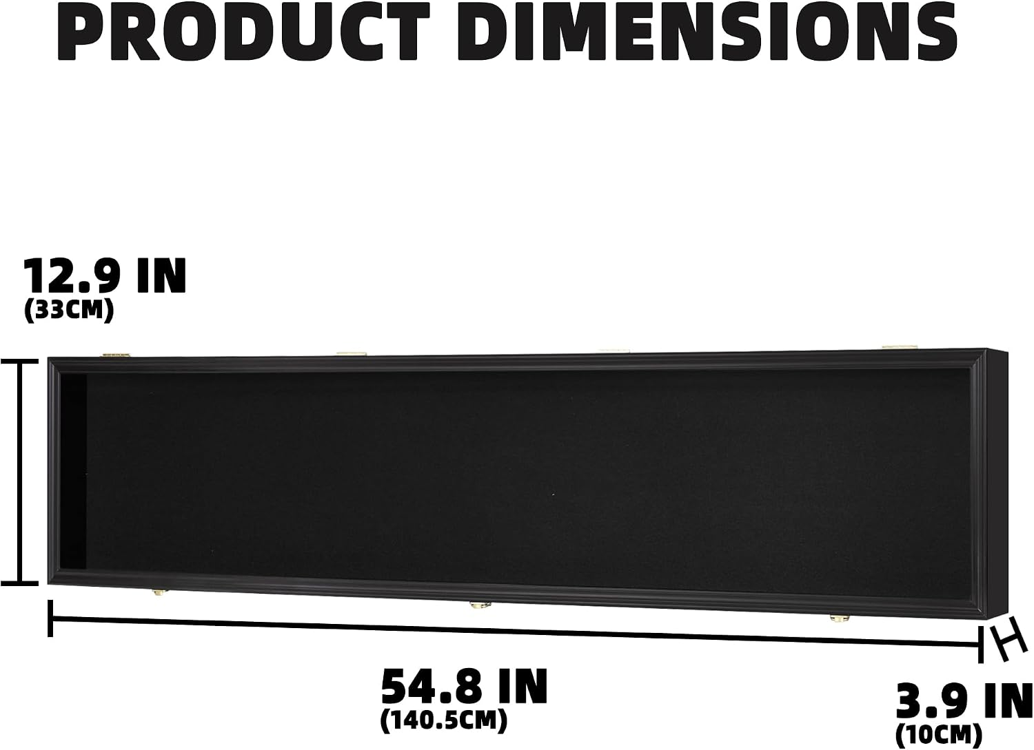 54' Wrestling Championship Title Belt Display Case Boxing Belt Wall Mount Display Case Shotgun Cabinet Belt Buckle Shadow Box W/98% UV Acrylic Door Lockable Black Background Black Frame