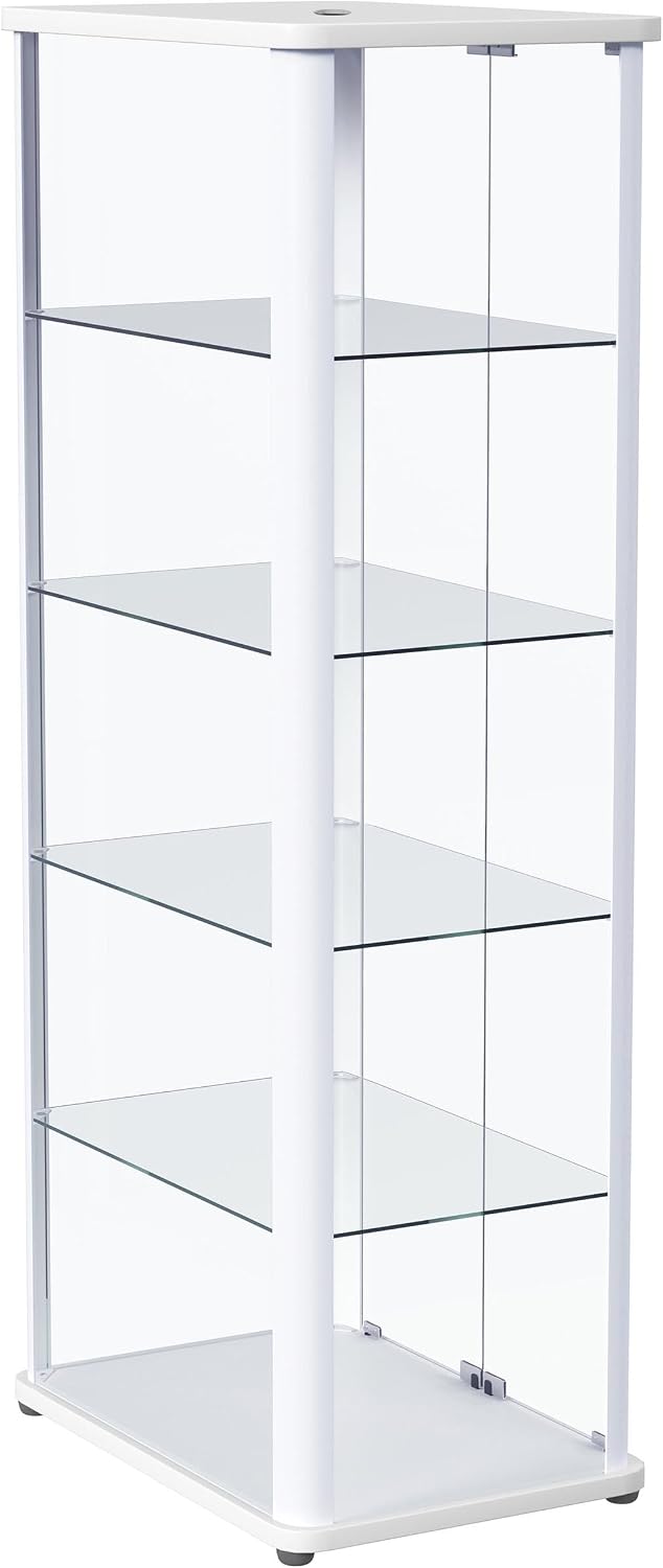 Coaster Home Furnishings Aero 5-Shelf Display Curio Cabinet with LED Lighting White 950399