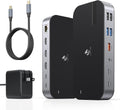 Laptop Docking Station,16 in 1 USB C Docking Triple Monitor,USB C Dock Station with 3 HDMI,PD 100W, USB 3.1/3.0/2.0,RJ 45 Ethernet,microSD/SD Card,Audio for Dell/Lenovo（Include Power Adapter）