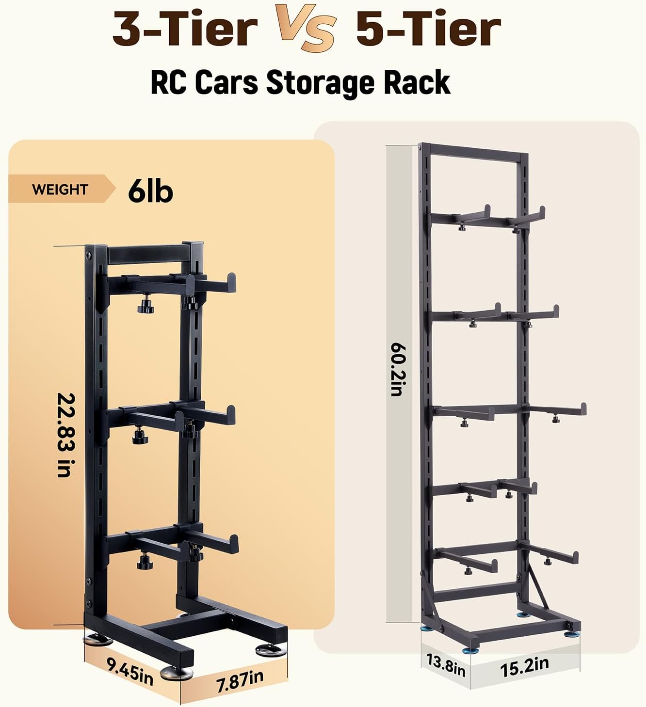 RC Car Desktop Stand Durable 3-Tier Display Stand RC Shelf for RC Cars Crawler Trucks Workstation Storage Rack for 1/12 1/24 1/18 FCX24 FCX18 SCX24 SCX18 Scale Cars Trucks
