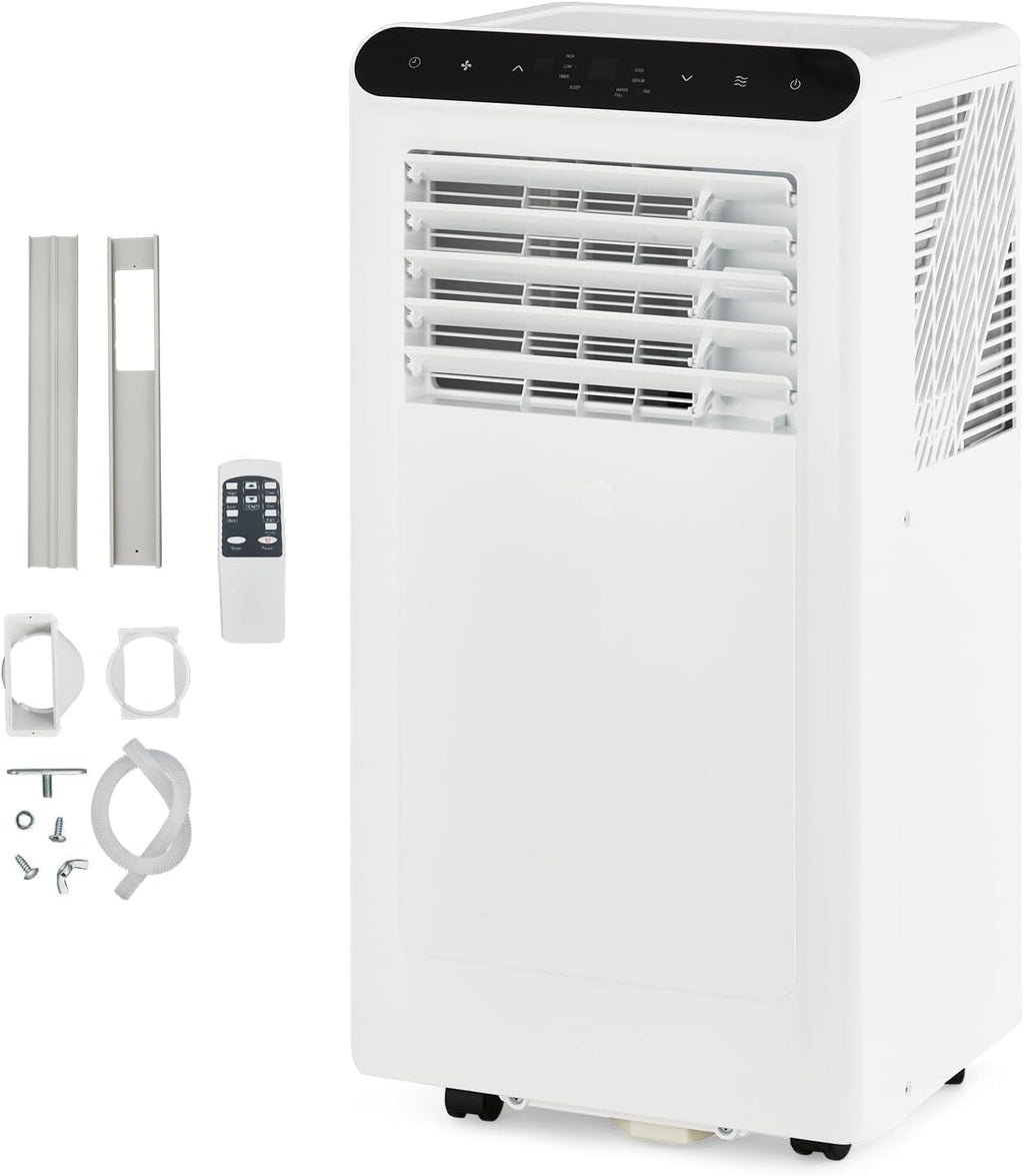 8,000 BTU Portable Air Conditioners, 3-in-1 Modes Up to Small Room, Portable AC Unit with Cooling, Fan, Dehumidifier, 24H Timer, Remote & Easy Window Installation Kit, White, for Bedroom,.