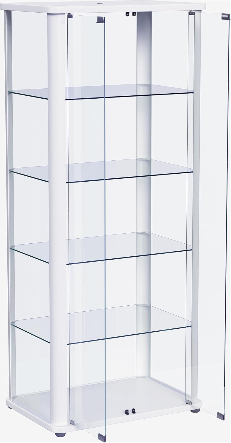 Coaster Home Furnishings Aero 5-Shelf Display Curio Cabinet with LED Lighting White 950399