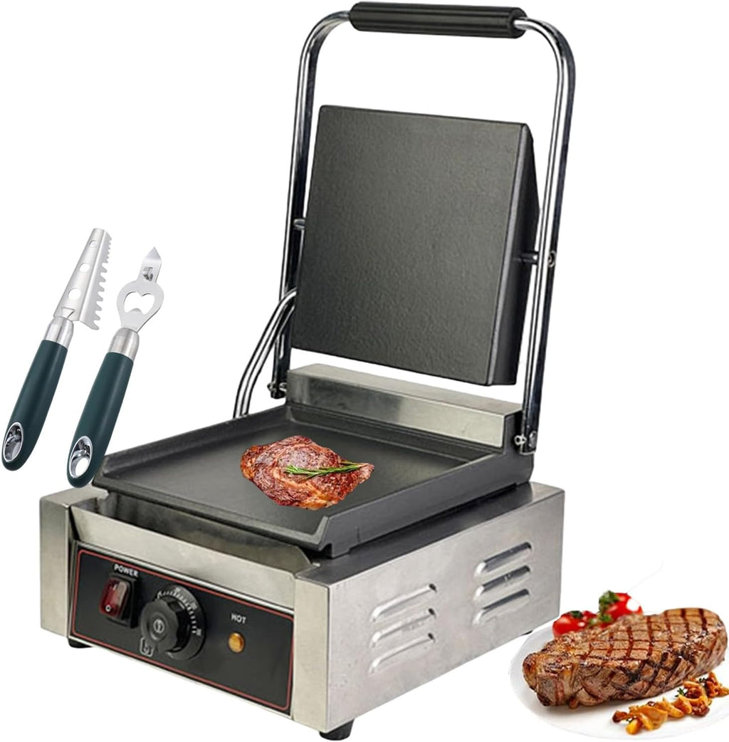 Commercial Sandwich Grill,Electric Sandwich Contact Grill Non-Stick Sandwich Press with 50-300℃ Temperature For Kitchen, Restaurant Use