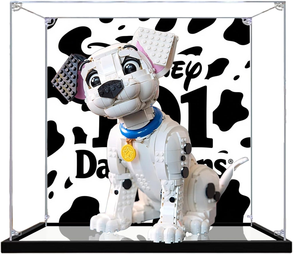 Acrylic Display Case for Lego 43269 101 Dalmatians Building Set– Dustproof Display Box & Showcase,, Display Box Compatible with Lego 43269 -Only Display case (Back Spray)