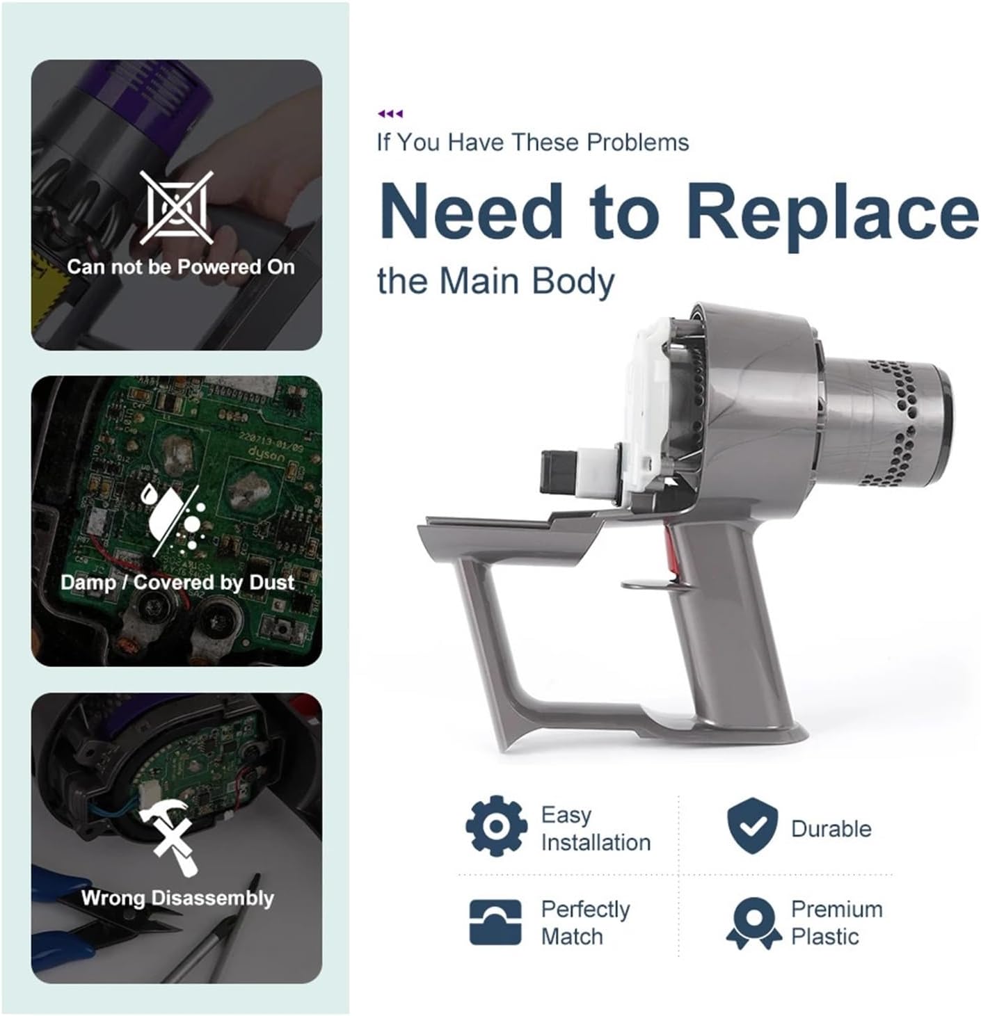 Main Body Motor Host Handle Engine Accessories ，Compatible For Dyson ，V15 SV22 Detect Vacuum Cleaner Switch Assembly Included