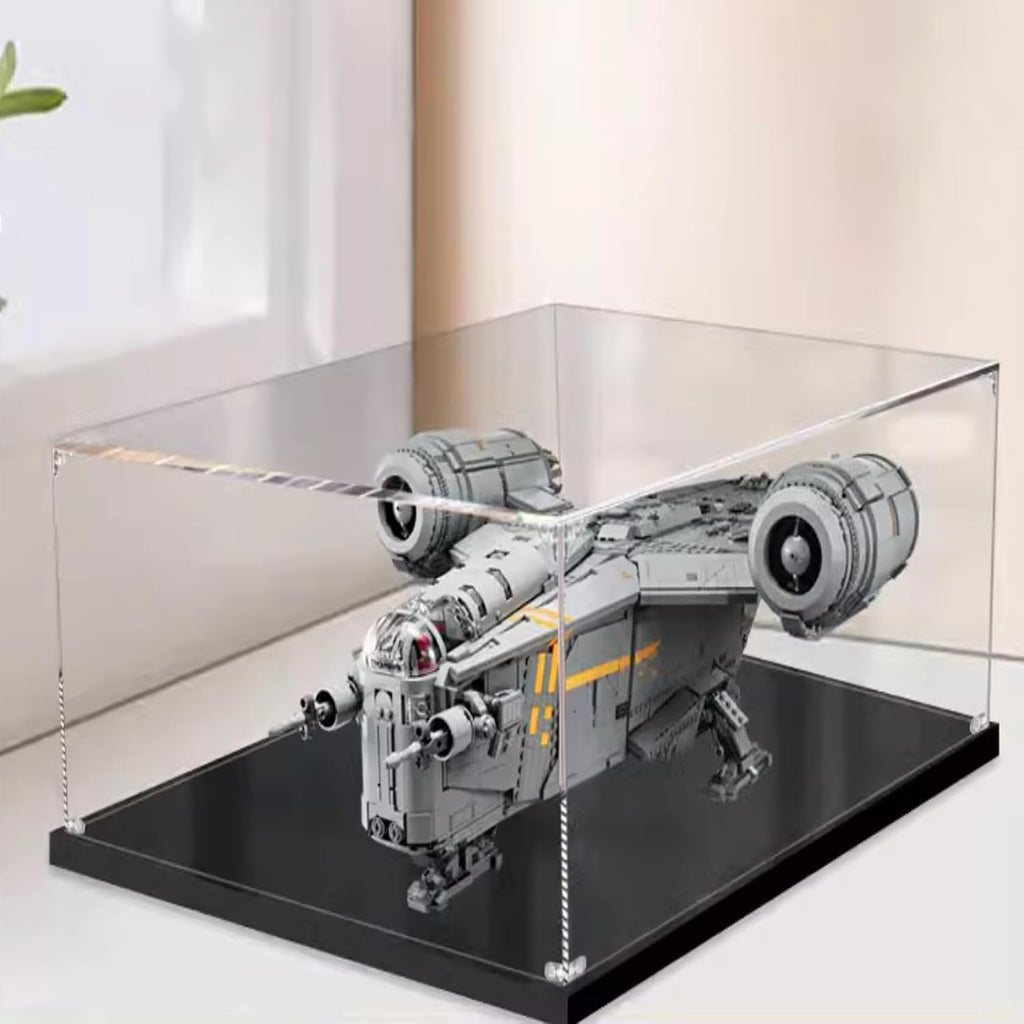 Display Case for Lego The Razor Crest 75331, Dustproof, UV-Protected, Custom Fit Showcase, Gifts for Lego Lovers (Transparent 3mm-75*55*30)