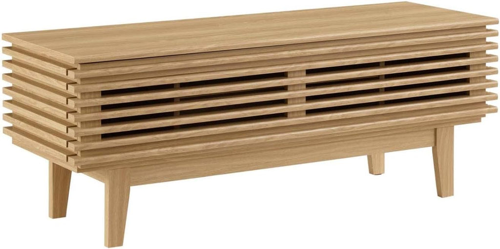 Modway Render Mid-Century Modern Low Profile 46 Inch TV Stand in Oak, 46'