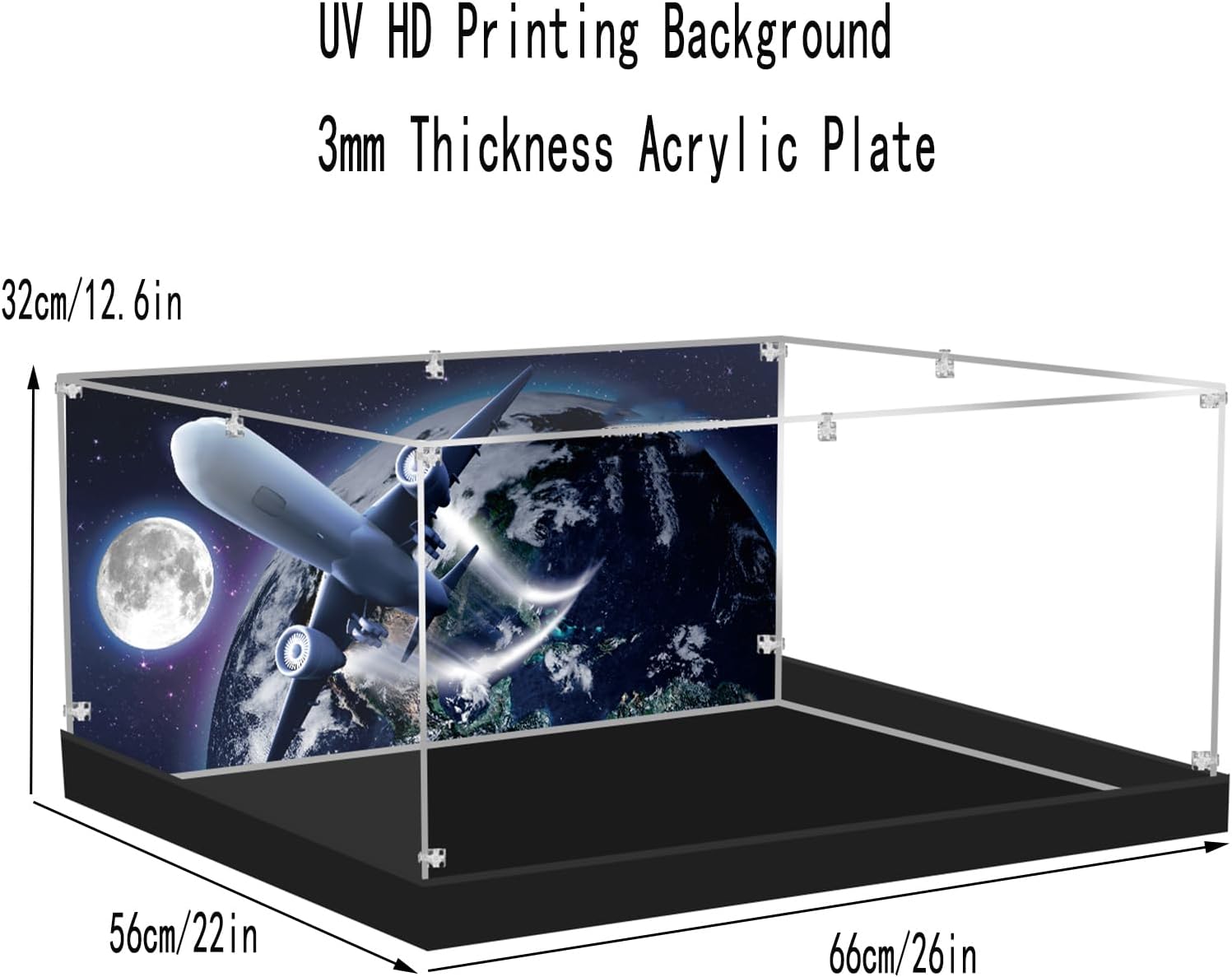 Acrylic Display Case Compatible with Lego 10360 Dustproof Clear Display Box with Background(NOT Included The Model)