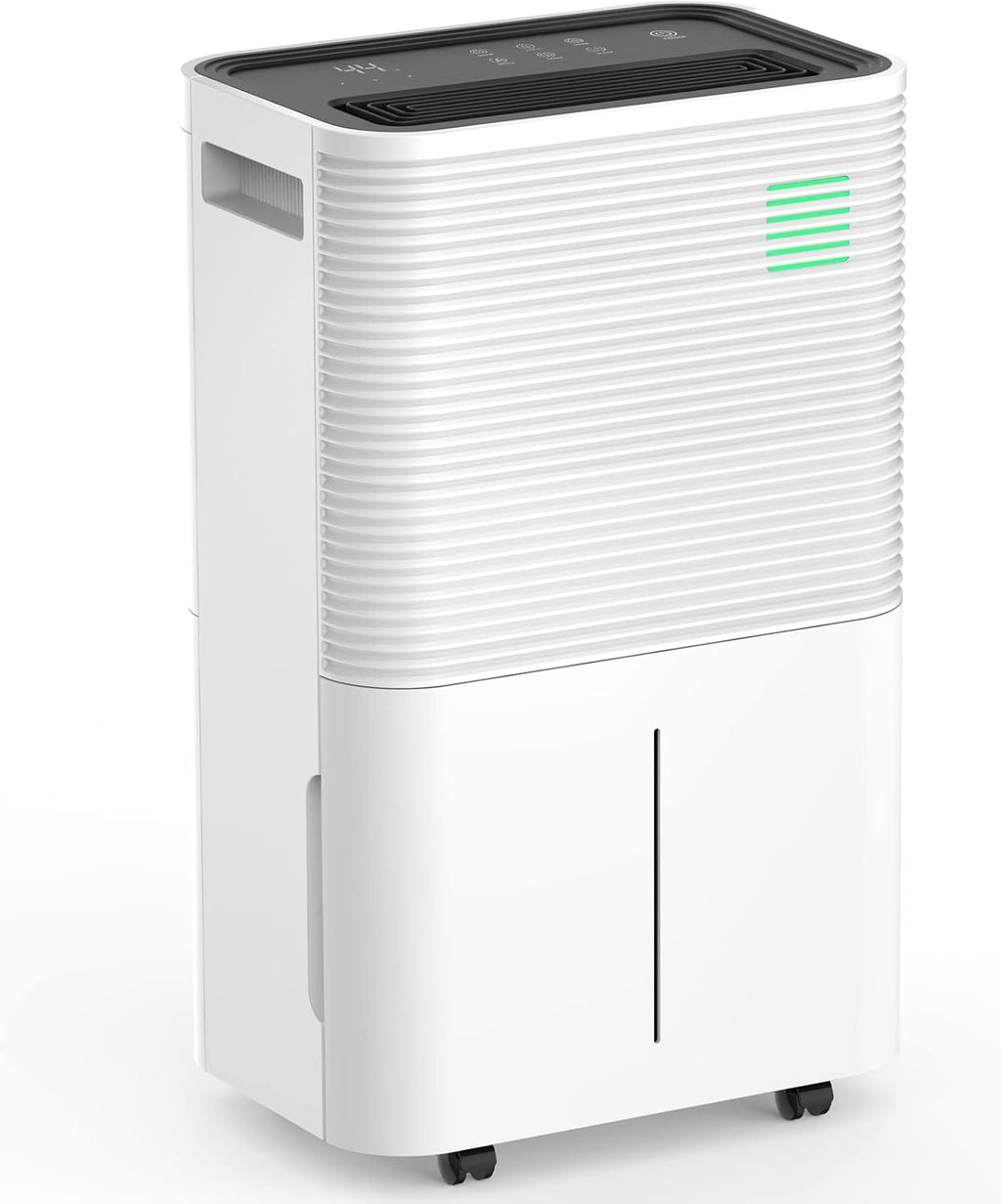 ZAFRO Dehumidifiers for Home, Bathroom, Bedroom, 45 Pints (50 Pint Under 90°F/90% RH) Dehumidifier with Auto Defrost, 4L Water Tank, 3 Colors LED Light, White
