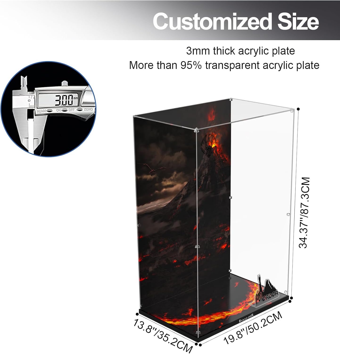 Clear Acrylic Display Case for Lego 10333 The Lord of The Rings: Barad-dûr – Dust-Proof Protective Showcase Box (Lego Set NOT Included)
