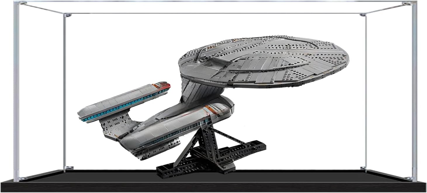 Acrylic Display Case for Star Trek: U.S.S. Enterprise NCC-1701-D for Lego 10356, Transparent Dustproof Storage Box (Model Not Included) (3MM Clear)