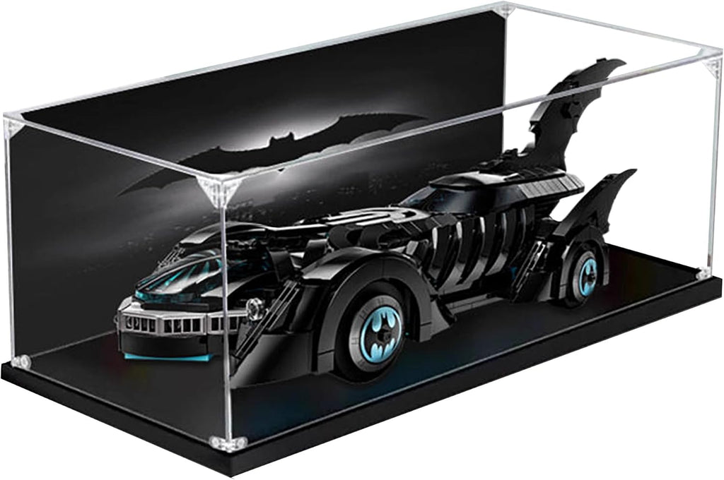 Acrylic Display Case for Lego 76304 Batmobile Model, 3mm Dustproof Display Box, Display Case Compatible with Lego 76304 (Model Not Included) (Background 3MM Black Base)