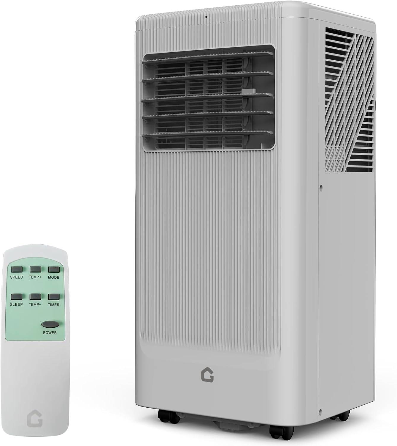 10,000 BTUs Portable Air Conditioner, Portable AC Unit 4 Modes with Cool, Fan, Dehumidifier, Sleep Mode, Cools up to 450 Sq. Ft, Full Set Installation Kit, for Bedrooms Offices Use, Black&Grey Cover