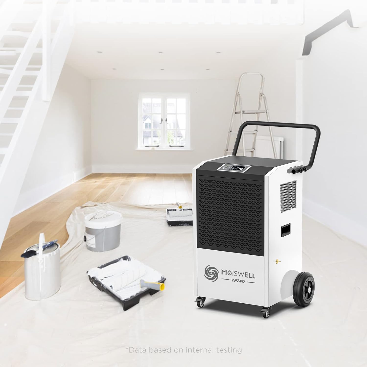 240 Pints Commercial Dehumidifier with Pump and Drain Hose for Basements and Large Spaces up to 8,500 Sq Ft, 5-Year Warranty