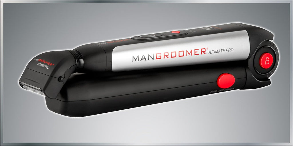 MANGROOMER Ultimate Pro Back Shaver with 2 Shock Absorber Flex Heads, Black and Red, 1 Count
