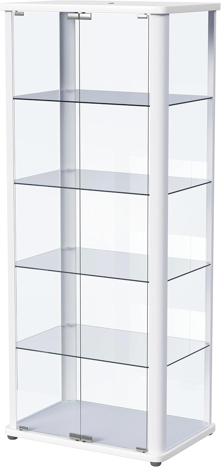 Coaster Home Furnishings Aero 5-Shelf Display Curio Cabinet with LED Lighting White 950399