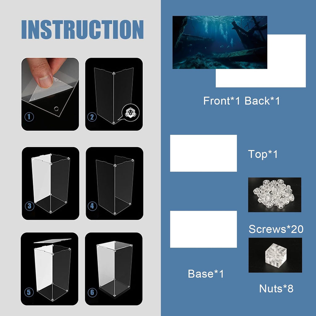Acrylic Display Case for Lego Endurance Ship,Clear Dustproof Display Box Compatible with Lego 10335 (ONLY Box, NOT Model