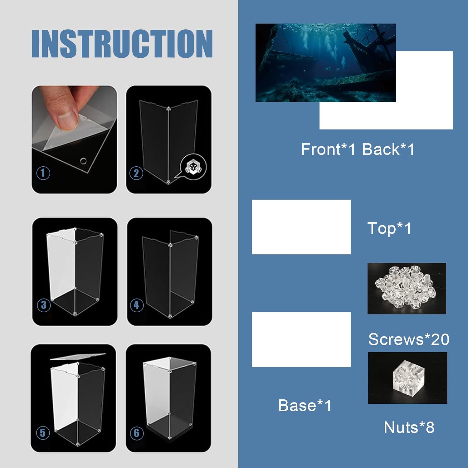 Acrylic Display Case for Lego Endurance Ship,Clear Dustproof Display Box Compatible with Lego 10335 (ONLY Box, NOT Model